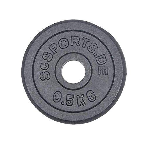 ScSPORTS 27 kg Hantelscheiben-Set Gusseisen 4 x 0,5 kg + 4 x 1,25 kg + 8 x 2,5 kg Gewichte 30/31 mm Bohrung - 2