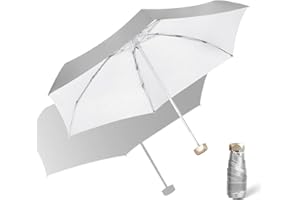 Meichoon Podróżny mini parasol lekki mały 5 składany 6 żeber kompaktowy parasol przeciwsłoneczny i deszcz wodoodporny parasol z ochroną UV UPF 50+ do kieszeni z etui