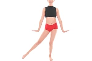BODYWEAR LTD - Girls Polo Neck Sleeveless Crop Top – Shiny Nylon – Summer Wear – High Neck - Perfect for Dance Yoga, School, Sports, Cycling Training