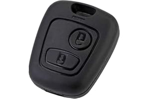 Kelay 2 Buttons Car Key Fob Cover Replacement Compatible for Peugeot 107 207 407 206 306 406 806 Citroen C1 C2 C3 C4 C5 Remote Key Case No Blade 1pcs