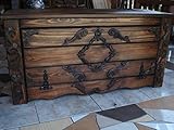 ♥ Materia Kiefer Hartholz Massive handgemachte Holzkiste Truhe Box Holz Aufbewahrung Antik Dekoration KL1