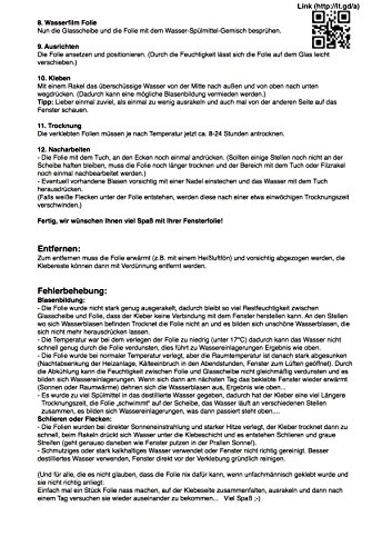 76 x 300 cm Lönartz Universal Spiegelfolie, Sonnenschutzfolie Sichtschutzfolie, 99% UV-Schutz, 78% reduzierte Helligkeit, kratzfest, Materialstärke 50µ, selbstklebend (SPF-76-3) - 6