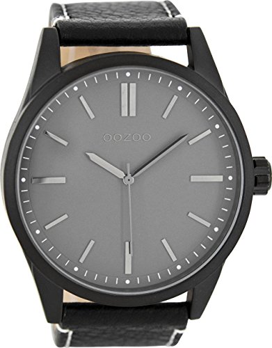 Oozoo Herrenuhr mit Lederband 50 MM Black/Grau/Schwarz C7843 Oozoo Herrenuhr mit Lederband 50 MM Black/Grau/Schwarz C7843