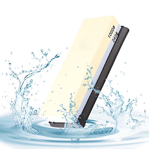 E-PRANCE M3 Schleifstein Abziehstein Wetzstein Körnung 240/1000 mit Rutschfest Halter, manuell, 180 x 60 x 27 mm - 4