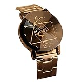 Baonoopy Mode-Uhr-Edelstahl Mens-Quarz-analoge Armbanduhr