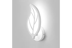 KRIPINC 12W Wandleuchte Innen, Acryl Wandlampe Innen, Blatt Design Weiße LED Wandleuchte, Wandleuchte Kinderzimmer, Wandlampe Modern für Wohnzimmer, Schlafzimmer, Nachttisch (Weißes Licht)