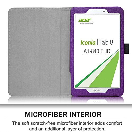 Fintie Acer Iconia Tab 8 A1-840 FHD Hülle – Hochwertige Kunstleder Slim Fit Stand Case Cover Schutzhülle Tasche Etui für Acer Iconia A1-840 FHD (8 Zoll) Tablet, Violett - 6