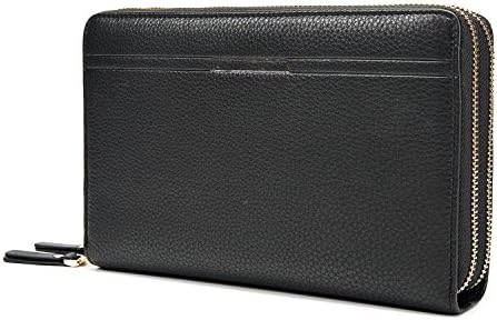 Men's Leather Bags Purses Business Bags Clutches Zipper Bags Card Holders,Black-OneSize