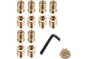 ZHIQIN 25 szt. M8 wkładki gwintowane nakrętki wkręcane drewno tuleja gwintowana mufy gwintowane wkładki gwintowane z gniazdem sześciokątnym z ocynkowanej stali