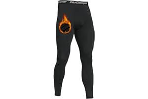 NuCamper Caleçon Long pour Homme - Pantalon Thermique Homme Caleçon Long Hiver Chaud sous Vetement Thermique Hommes à Séchage Rapide, Compression Base Layer Legging pour Le Ski Course à Pied