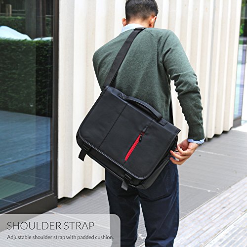 Laptoptasche  Snugg - Schwarze Notebooktasche - Umh  ngetasche f  r Laptops mit einer Bildschirmdiagonale von bis zu 15 6 Zoll