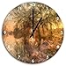 Produktbild herbstliche Landschaft im Morgengrauen Kunst Pinsel Effekt, Wanduhr Durchmesser 30cm mit schwarzen spitzen Zeigern und Ziffernblatt, Dekoartikel, Designuhr, Aluverbund sehr schön für Wohnzimmer, Kinderzimmer, Arbeitszimmer
