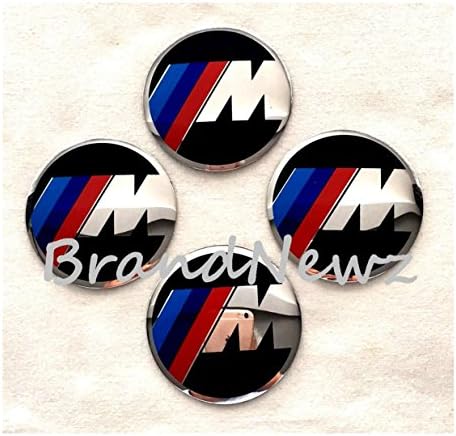 BMW M POWER CHROME 3D EMBLEM WHEEL CENTER CAP STICKERS LOGO BADGE WHEEL TRIM 56.5MM DOME SET OF 4