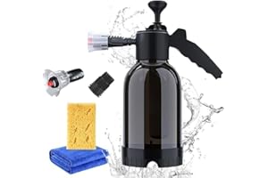 HiGropcore Schaumsprüher Auto für Autowäsche Drucksprühflasche Auto Sprühflasche Cleaning Sprühflasche Garten Sprühschaumreiniger für Autowäsche, Gartenarbeit, Haustierpflege (Schwarz+Handtuch)