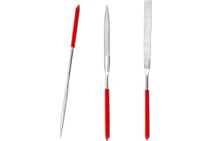 Vusmer Metall File Set 3pcs with Round File, Flat File and Triangular File, Alloy Steel Files for Metal Glass Wood etc