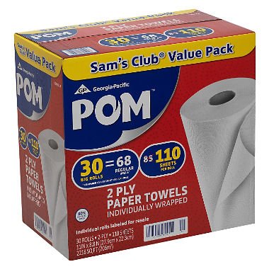 Preisvergleich Produktbild POM Papiertücher Packung mit 30 Weiß
