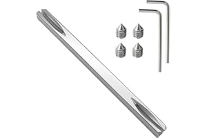 Anrbb Tige Poignée Carrée 8 mm en Fer Zingué, Broche Carrée 8 x 8 x 150 mm avec Vis et Clé Hexagonale, Axe de Connexion pour Serrure, Compatible Poignées Porte Intérieure Maison Bureau Hôtel