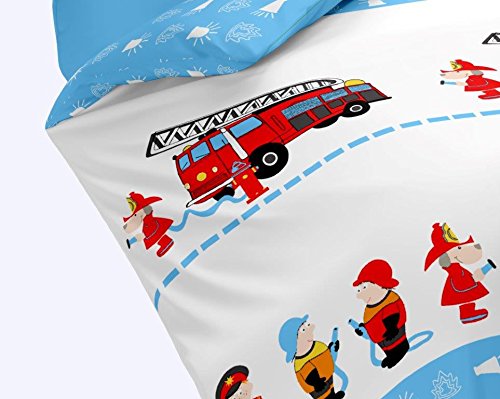 Dream Art Kids 143604 Fb. 2 Renforce-Kinder-Bettwäsche, 100 x 135 cm, blau/weiß - 2
