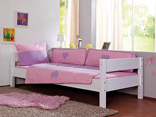 Emob Housse de couette violet/rose coeur