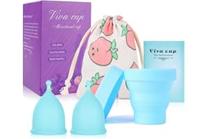 Florauspicious Get Florauspicious Lot de 2 coupes menstruelles réutilisables pour soins féminins (grande, bleue)