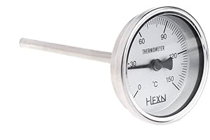GUMEI Bimetall-Thermometer aus rostfreiem Stahl 1 / 4PT Gewinde L = 100 mm 0~50 ~ 300 ? WSS-303