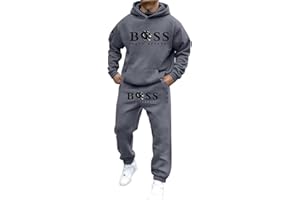 NNGOTD Men's Tracksuits Set Fleece Ribbed Cuff Sweatshirts Cotton Blend Joggers 2 Piece Athletic Sweat Suits Long Sleeve Running Joggers Set Lounge Wear Set Sweatpants and Sweatshirt Xmas