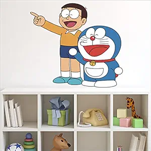 WallDaddy Wall Sticker Model Doremon Nobita Extra Large Size (60X60)cm for Bedroom, Drawing Room, Kids Room, Walls, Doors, Fridge, Furniture or Any Plain Surface