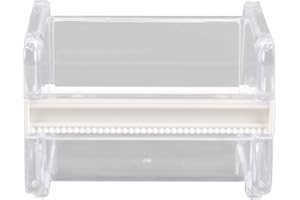 HILITAND Washi Dispensador de cinta, Plástico transparente Washi Tape Cutter Tape Holder Roll Tape Holder Office Desktop Tool(White)