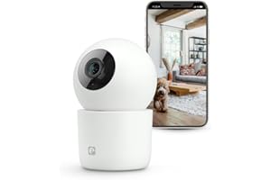 Garza Smarthome - 360º Inteligentne wnętrze IP WiFi 2.4GHz, 1440P 2.5K (Quad HD), Night Vision, Detektor AI (Ludzie, Zwierzęta, Hałas...), Zdalne sterowanie przez aplikację (Biały)