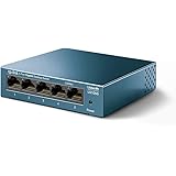 TP-Link LS105G Switch Ethernet Gigabit 5 ports metallique 10/100/1000 Mbps (Vitesse jusqu'à 2000Mbps) - idéal pour étendre le réseau câblé pour les PME et les bureaux à domicile,Bleu