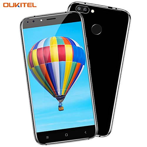 Handy ohne Vertrag, Oukitel U22 5.5 Zoll Smartphone (GroÃŸe Batterie 2700mAh, Android 7.0, 2GB +16GB Interner Speicher, 13MP + 8MP) Handy mit 2 Simkarten GPS Bluetooth WIFI-Schwarz