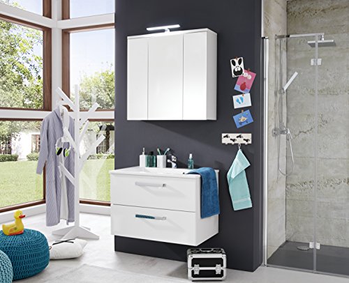 trendteam ADO50101 Bad Spiegelschrank Weiß, BxHxT 75x73x22 cm - 4