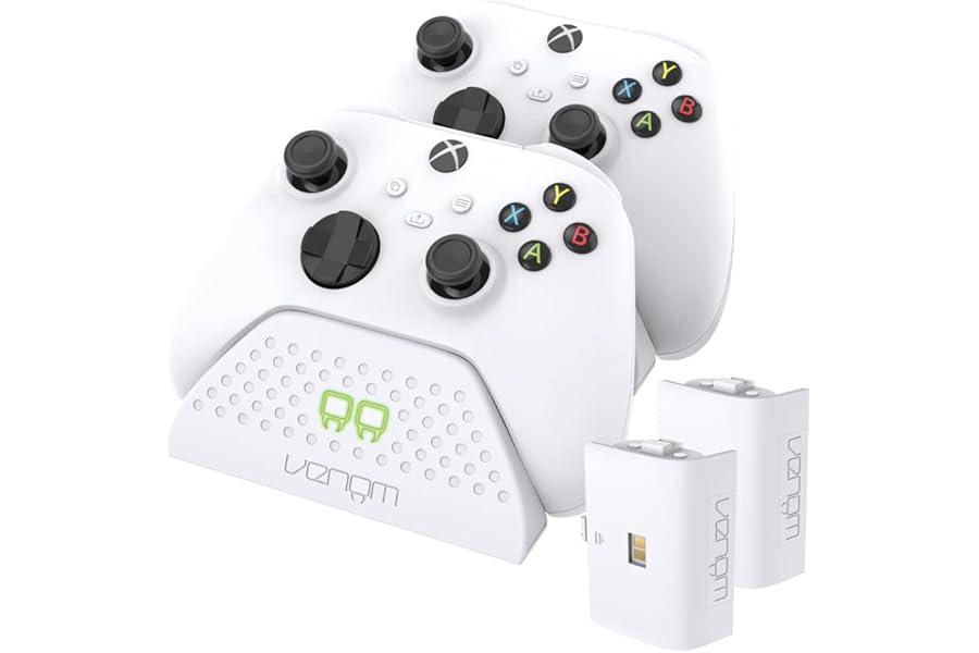 Venom Twin Charging Dock with 2 x Rechargeable Battery Packs - White (Xbox Series X & S / One)