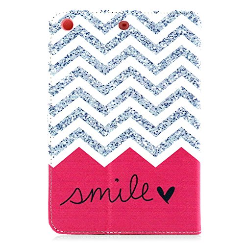 iPad Mini 3 Hülle, Deenor Wavy Pattern PU Leder Abdeckung Stand Flip Schutzhülle Hülle für Apple iPad Mini 1/2/3 Generation. (Wavy) - 3