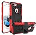 Produktbild Ultra Slim ISENPENK für iPhone 7Plus(2016) Hülle TPU+PC Case,ARMOR Rüstung Serie Schutzhülle Muster Gitter Handy Hülle Anti-Scratch und Anti-Schock Case Tasche[Rot]