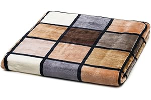 ‎GÖZZE Gözze - Weiche Kuscheldecke, Cashmere Feeling, Hohes Stoffgewicht 500 g/m², Antigua, 150 x 200 cm - Taupe/Creme/Schoko