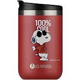 Les Artistes Paris &Ccedil;elik Termos Mug 350 ml, &Ccedil;ift Katmanlı Yalıtımlı, Kırmızı, Ofis Okul Ara&ccedil; Seyahat i&ccedil;in, Cool Snoopy