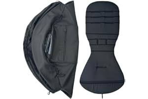 Colu Kid Auvent et coussin de siège pour poussette compatible avec Babyzen YOYO 2 et YOYO+, kit de remplacement d'accessoires pour poussette, tissu imperméable double couche (Noir)