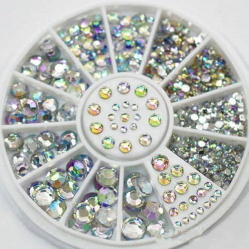 GREAT MIXED DIY SIZE GLITTER RHINESTONES CHARM 3D NAIL ART DECOR ACCESSORIES