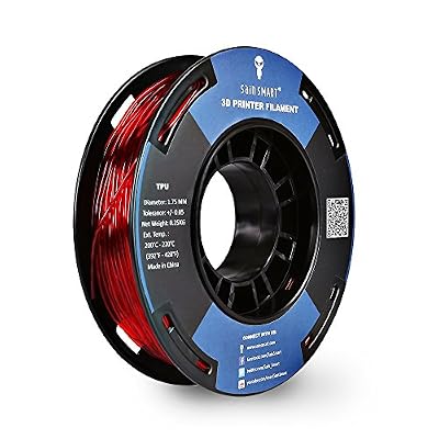 SainSmart Petite bobine Filament 1.75 mm TPU Flexible Dimensions 250 g, précision de +/-0,05 mm 3D, Shore 95 A Rouge