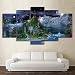 Produktbild 3D Kunstwerk Poster 5 Panel Voller Leben Bild Für Heimtextilien Leinwanddrucke Cinderella Castle Mond Regenbogen Wandkunst Bilder,A,30×40×2+30×60×2+30×80×1