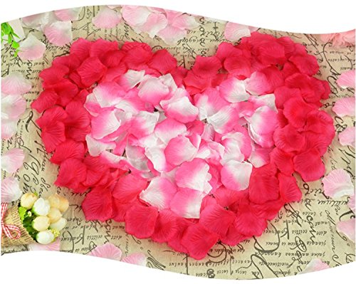 500 Stück/Set Rosenblüten, Rosenblätter, Blumenblätter aus Seide, Kunstblumen für Hochzeit Feier Deko, Valentinstag romatische Überraschung(rot, 1 Set) - 8