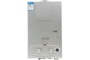 CDZHLTG Scaldabagno a Gas GPL 10L 20kW, Portatile Istantaneo Senza Serbatoio Scaldabagno Butano Propano, Doccia allaperto Bagno, Adatto Casa Campeggio Esterno RV, con Doccia Kit