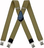 Tirantes Hombre X-Forma Elásticos Ancho 40 mm con clips extra fuerte totalmente adjustable todos los colores (Beige Claro)