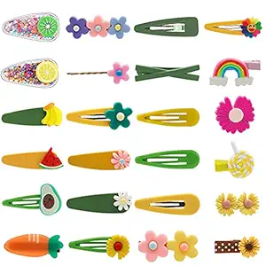 MAYCREATE24pcs Candy Hair Pins Colorful Rainbow Hair Clips Kawaii Hair Accessories for Baby Girls