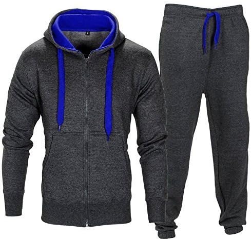 Made by Purl® New Mens Tracksuit Set Fleece Hoodie Top Bottoms Jogging Joggers Gym Contrast Cord Full Zip Tracksuits Sweat Sports Jacket Pants