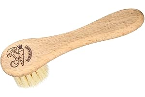 Fackelmann 31048 Brosse pour légumes, brosse pour fruits et légumes, brosse pour champignons, Bois, Brun, 13,5 x 3,6 x 3,3 cm