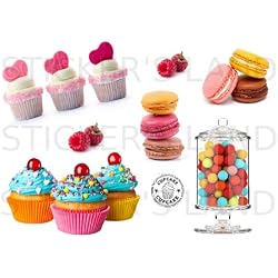 STICKER'S LAND Chocolat et de pâtisserie Stickers décoratifs Autocollant Feuille 21 x 28 cm en Papier adhesif Transparent