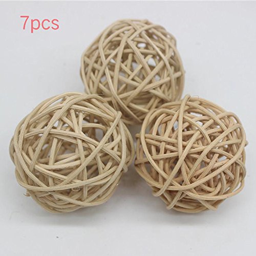 Rattan-Kugeln von Woopower für Hochzeit, Party, Weihnachten, Hängedeko im Kinderzimmer, Mobile, 7 Stück, holz, Free Size Rattan-Kugeln von Woopower für Hochzeit, Party, Weihnachten, Hängedeko im Kinderzimmer, Mobile, 7 Stück, holz, Free Size