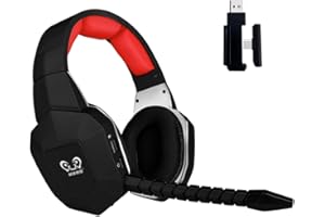 HUHD Cuffie Gaming Wireless per Switch/Ps4/Ps5/PC, 2,4GHz Wireless+Bluetooth,Cuffie da Gaming Senza Filo potenziamento dei bassi, Durata di Oltre 30+ Ore (Silvery)